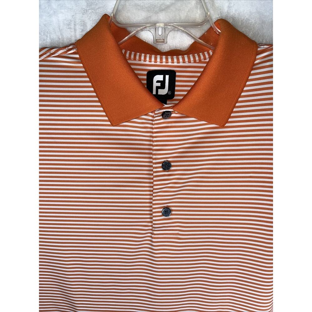 FootJoy Orange and White Striped Golf Polo